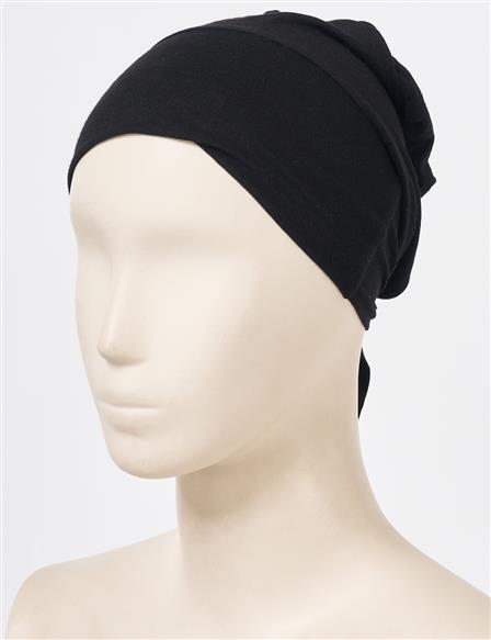 Black Tie-Back Stitched Bonnet