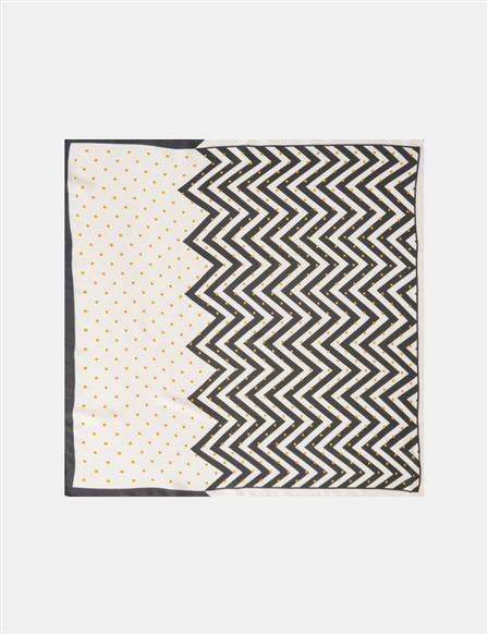 Optic White Zigzag Pattern Scarf