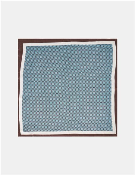 Blue-White Geometric Pattern Scarf