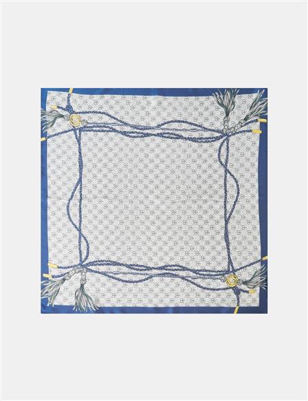 Grey-Navy Rope Pattern Scarf