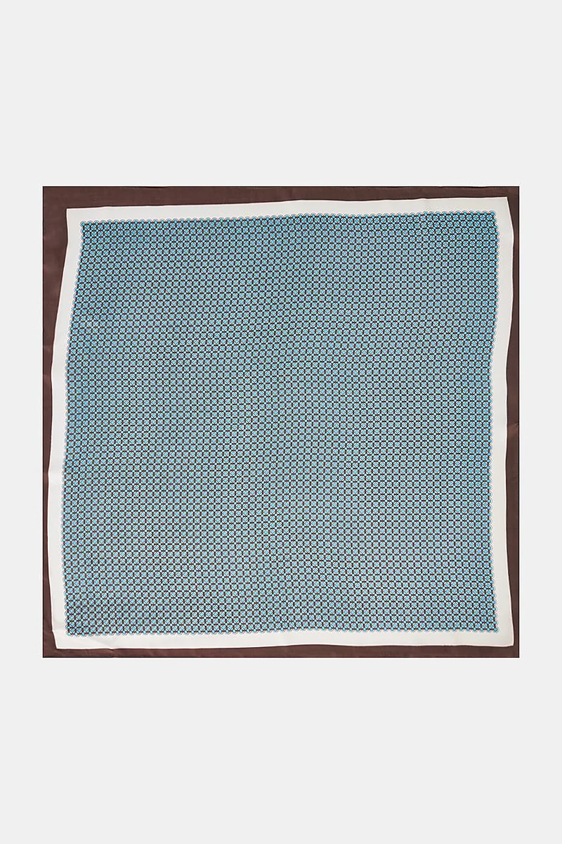 Blue-White Geometric Pattern Scarf
