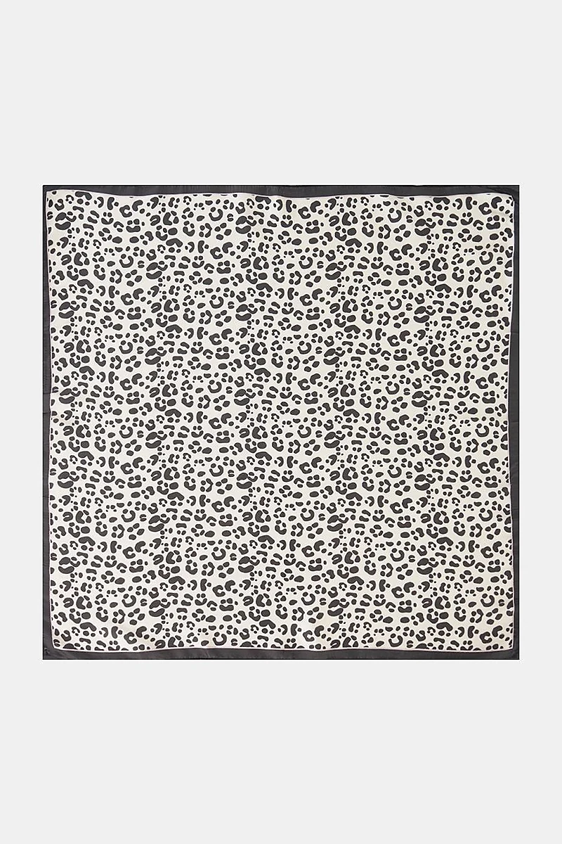 White Leopard Print Scarf