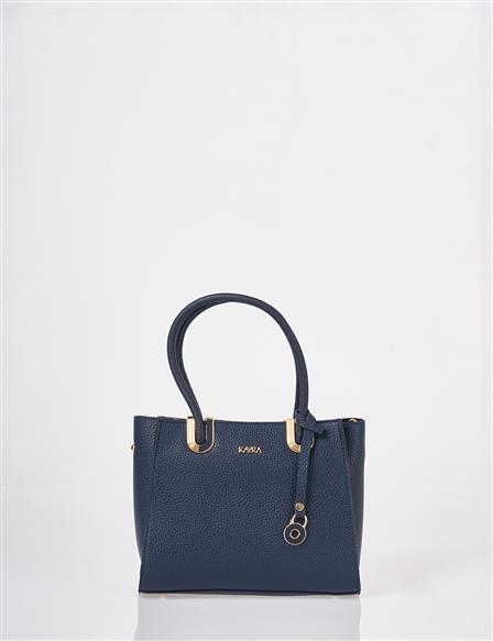 Faux Leather Tote Bag Navy