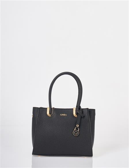 Faux Leather Tote Bag Black