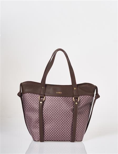 Monogram Pattern Shoulder Bag Dark Brown