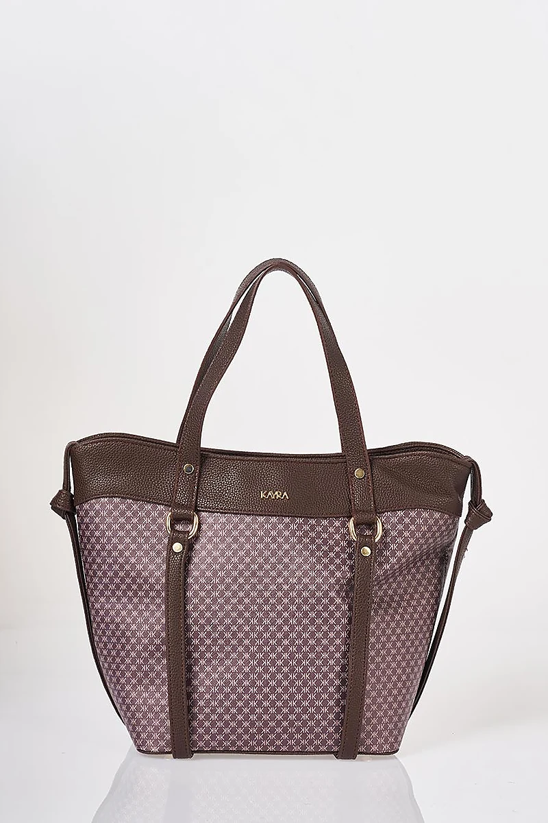 Monogram Pattern Shoulder Bag Dark Brown