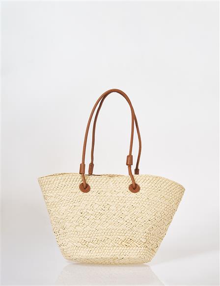 Straw Shoulder Bag Cream