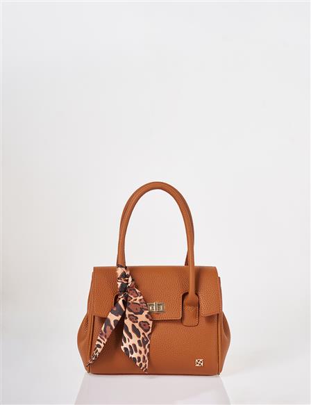 Scarf Detail Handbag Tan