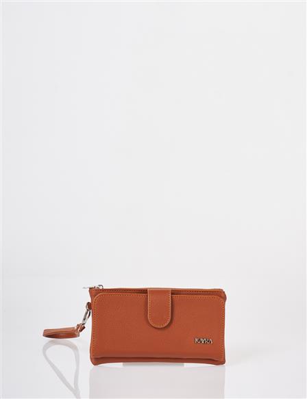 Snap Closure Long Wallet Tan