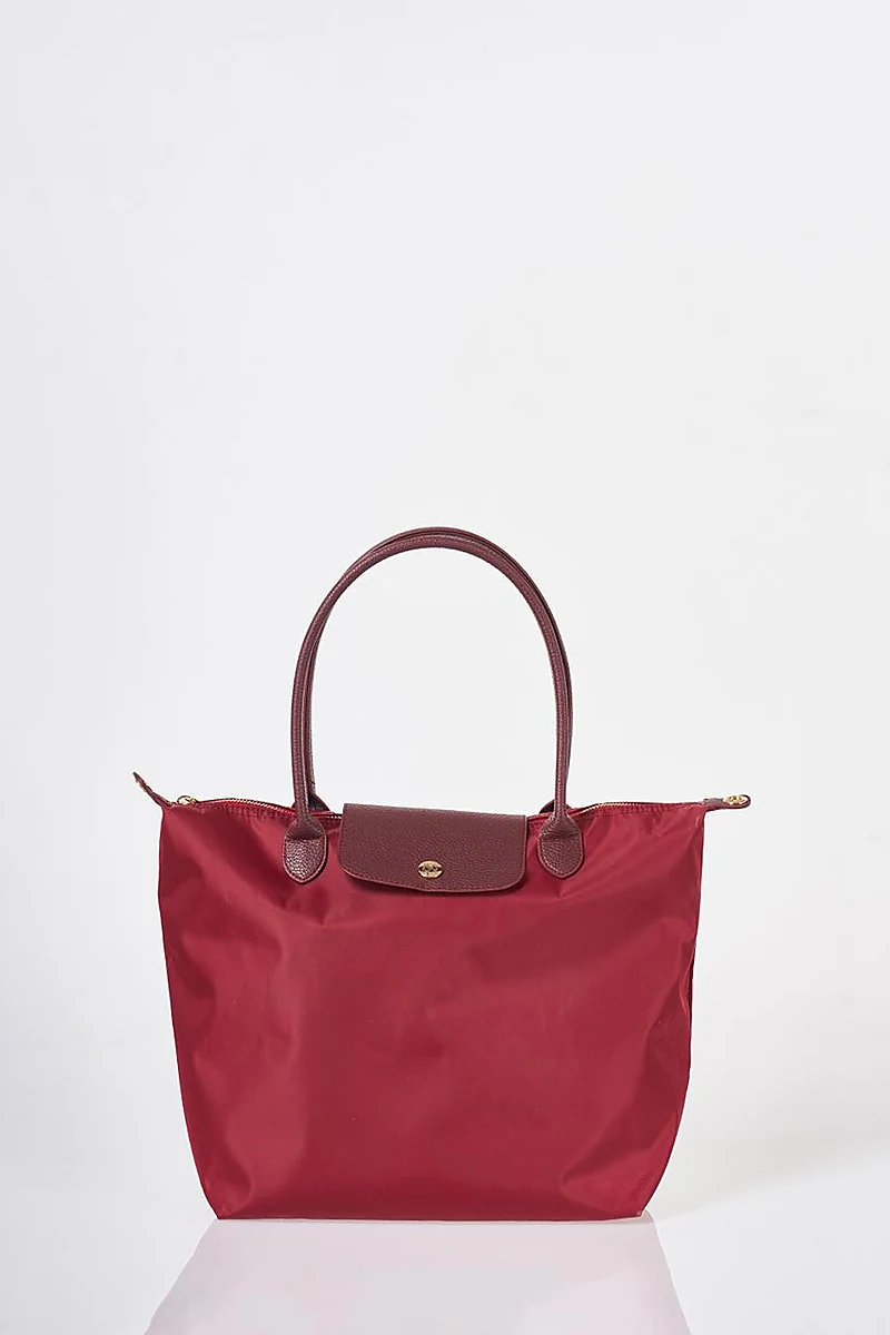 Flap Large Fabric Bag Red