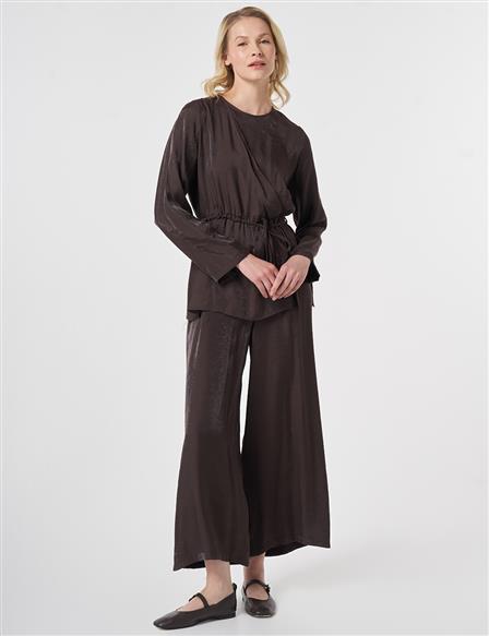 Tie-Waist Modal Jumpsuit Dark Brown