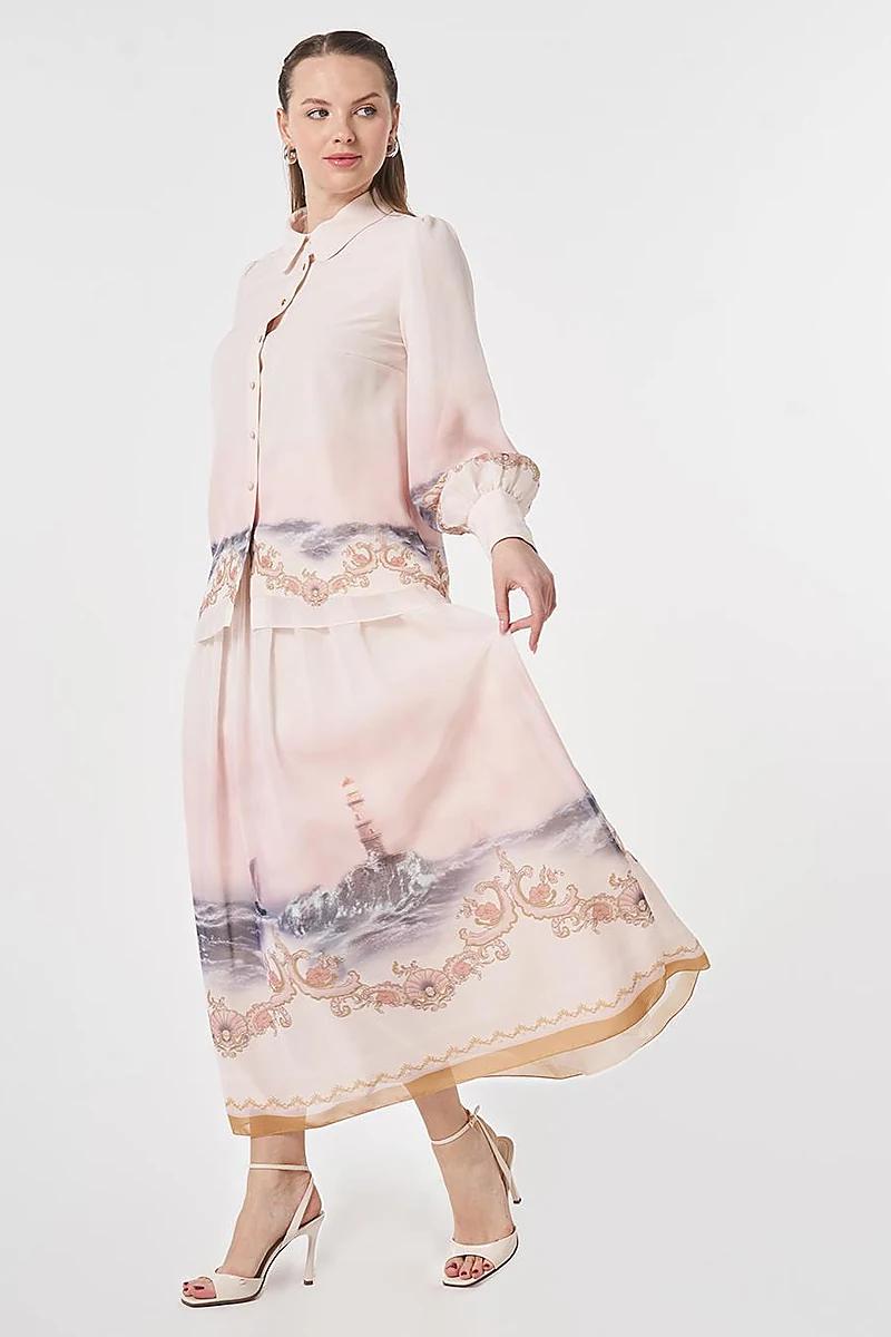 Patterned Two-Piece Set Powder Pink