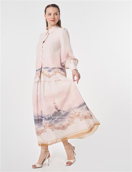 Patterned Two-Piece Set Powder Pink