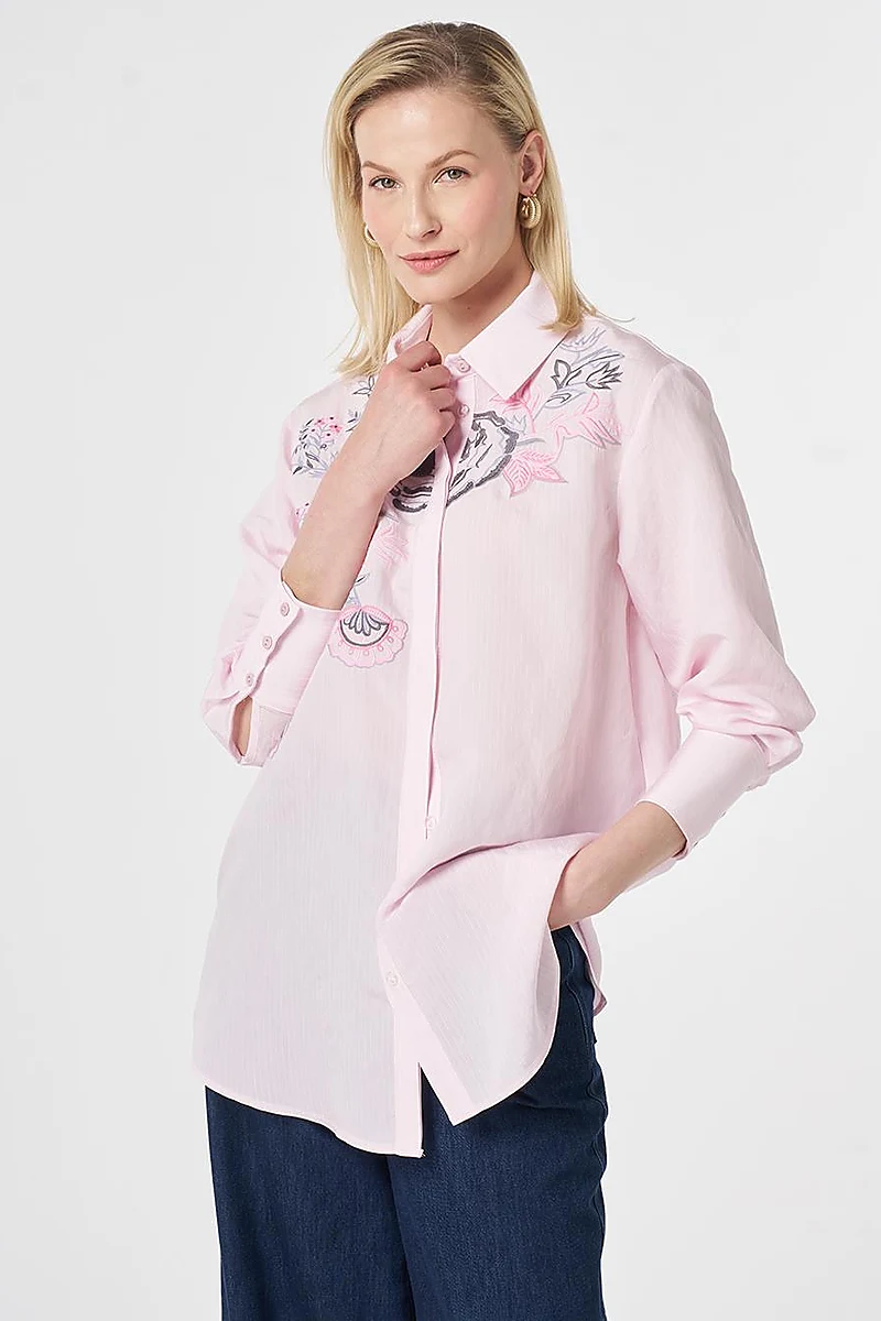 Wide Cuff Modal Tunic Powder Pink