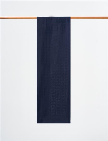Monogram Detailed Viscose Shawl Navy