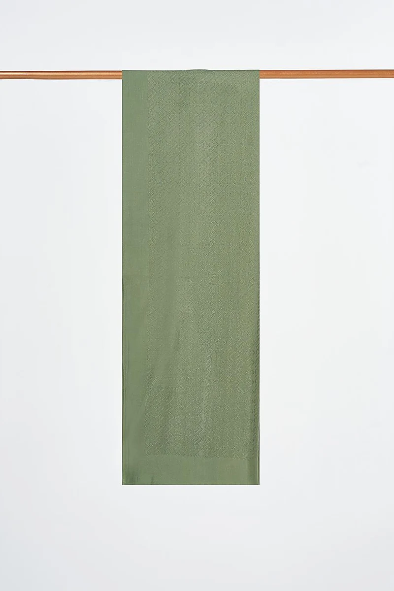 Patterned Lyocell Shawl Forest Green