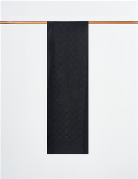 Monogram Patterned Viscose Shawl Black