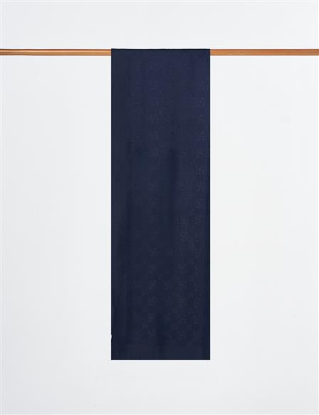 Monogram Patterned Viscose Shawl Navy