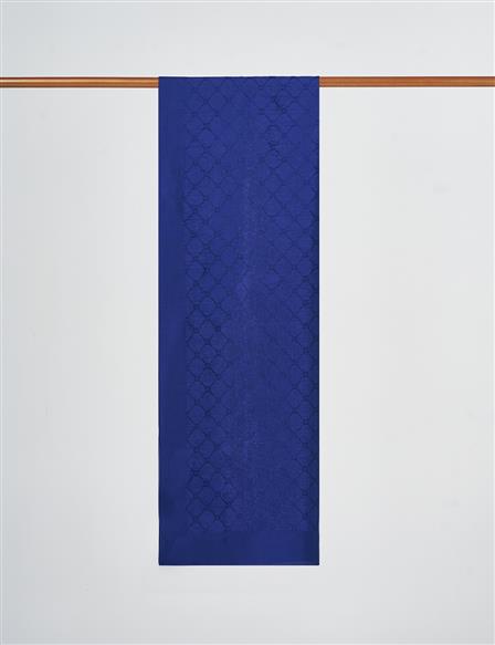 Patterned Cotton Shawl Navy