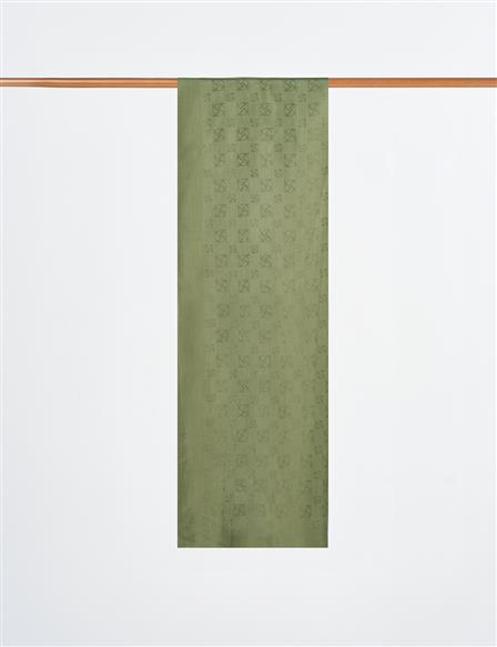 Monogram Patterned Viscose Shawl Forest Green
