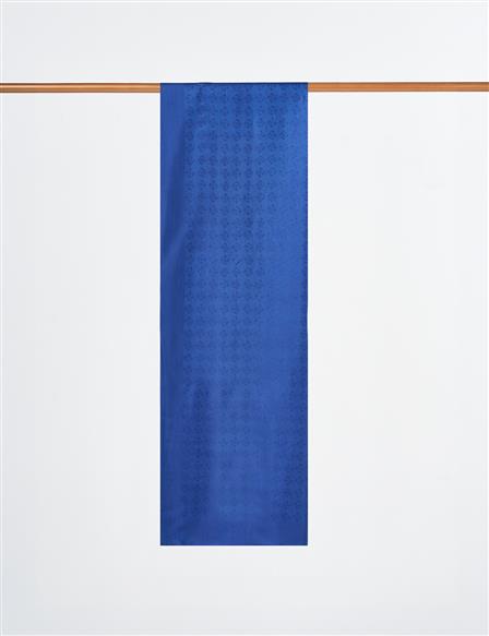 Monogram Detailed Viscose Shawl Indigo