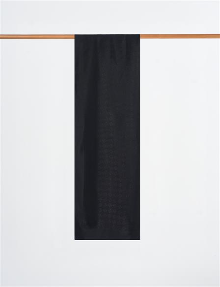 Monogram Detailed Viscose Shawl Black