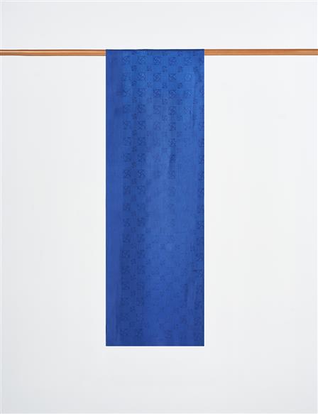 Monogram Patterned Viscose Shawl Indigo