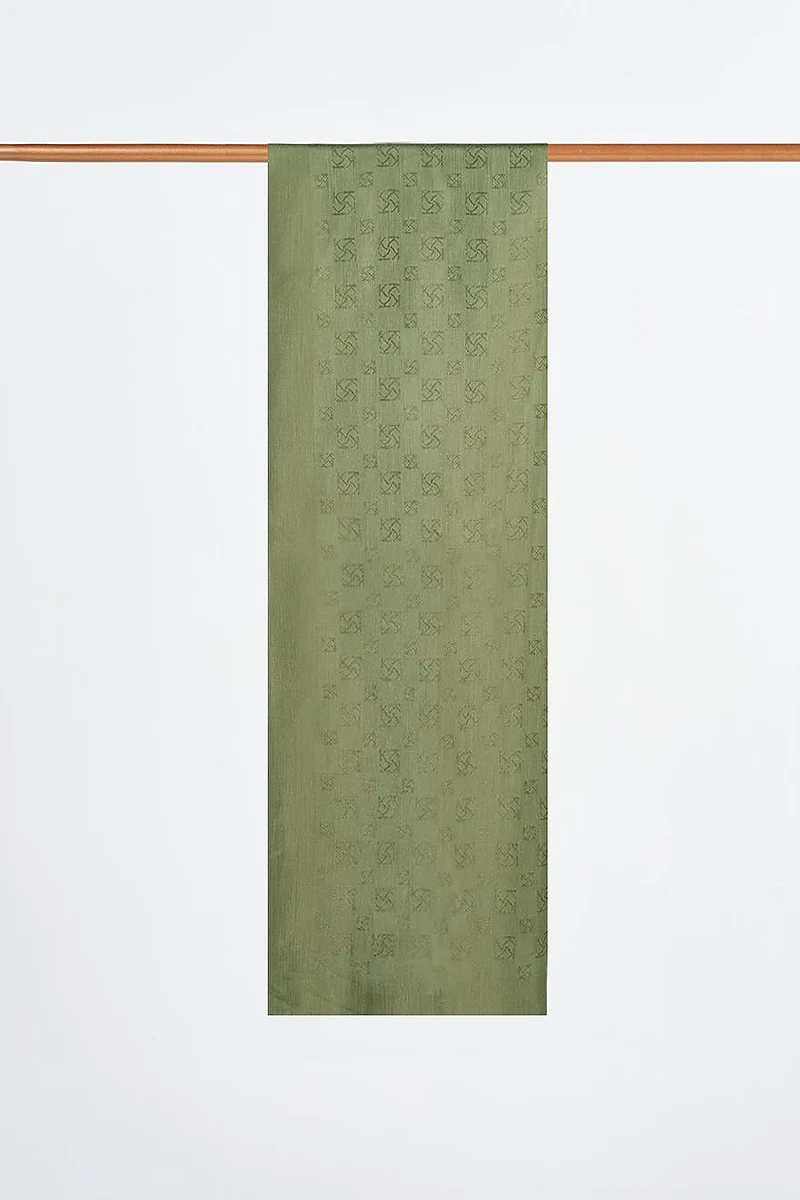 Monogram Patterned Viscose Shawl Forest Green