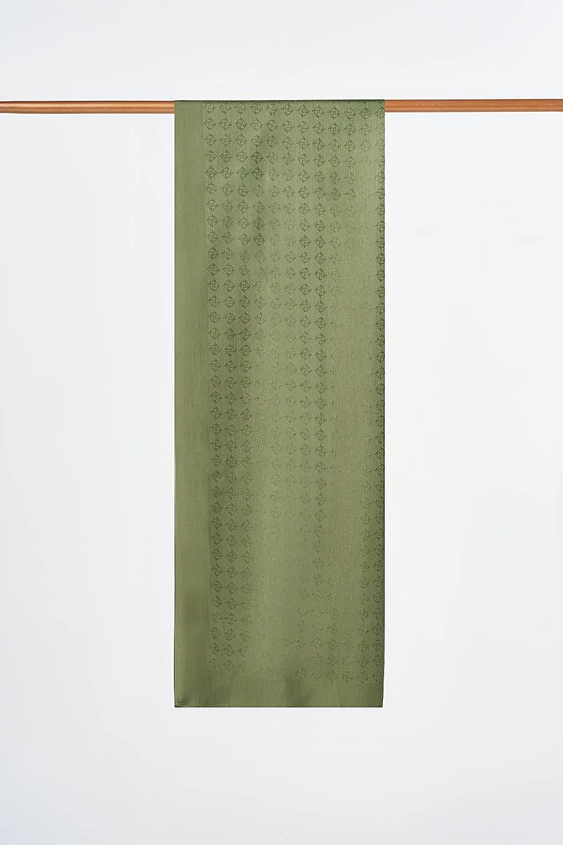 Monogram Detailed Viscose Shawl Forest Green