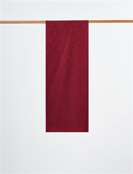 Geometric Pattern Shawl Burgundy