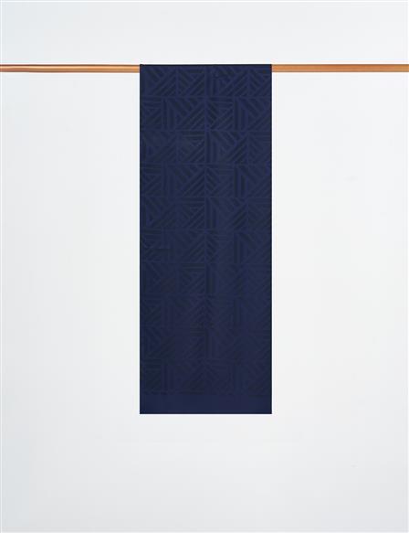 Labyrinth Pattern Shawl Navy