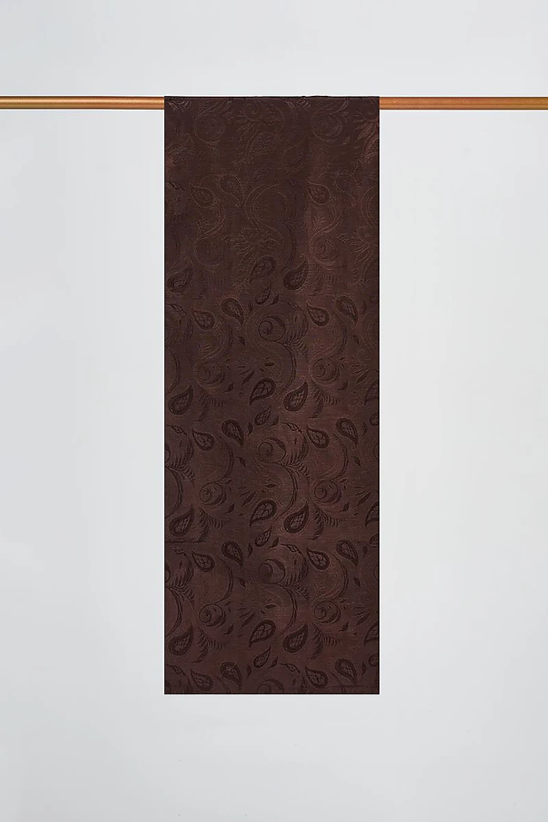 Leaf Pattern Lyocell Shawl Dark Brown