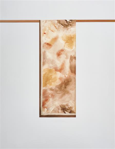 Watercolor Pattern Viscose Scarf Beige