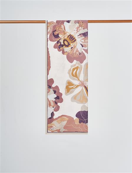 Large Floral Pattern Scarf Mink