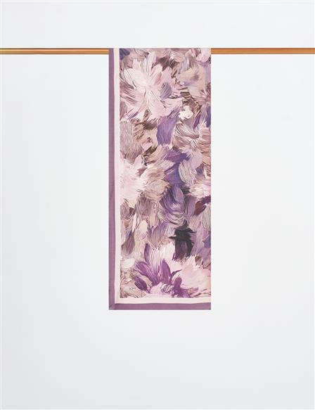 Floral Brush Pattern Scarf Lilac