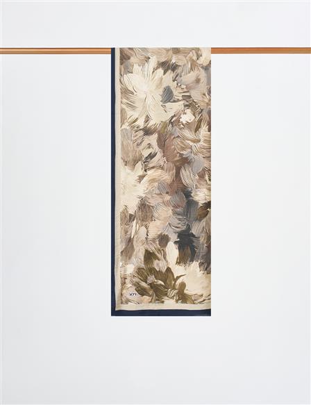 Floral Brush Pattern Scarf Moss Green