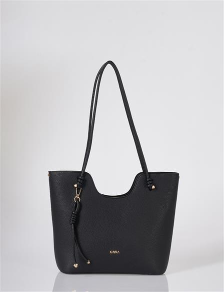 Knot-Detail Shoulder Bag Black