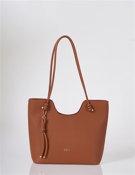 Knot-Detail Shoulder Bag Tan