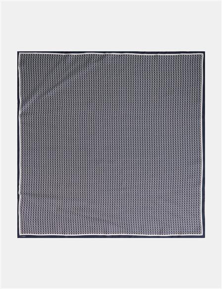 Geometric Patterned Scarf Navy