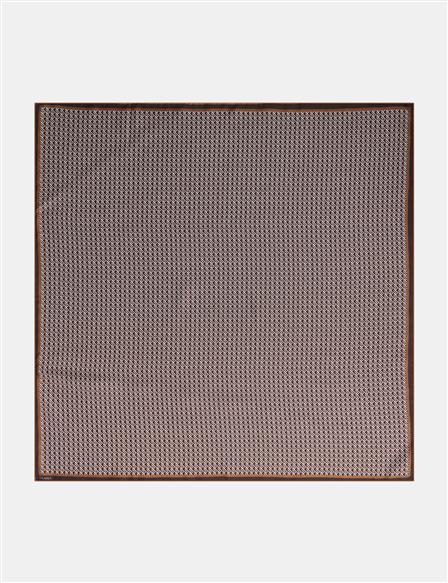 Geometric Patterned Scarf Dark Brown