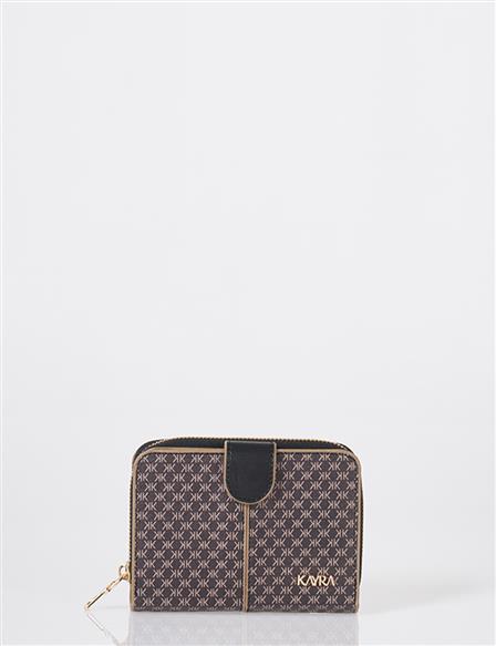 Monogram Patterned Wallet Black
