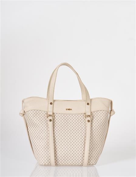 Monogram Pattern Shoulder Bag Cream