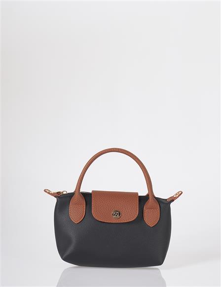 Kapaklı Shopper Çanta Siyah
