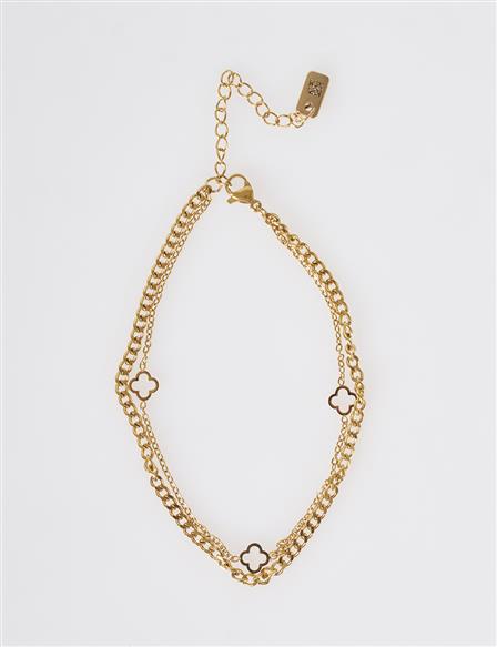 Mini Yonca Figürlü Halhal Gold 