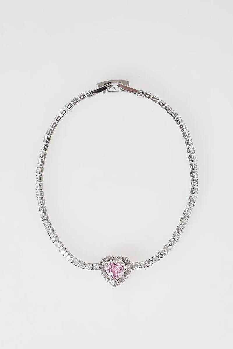 Heart Detail Bracelet Silver