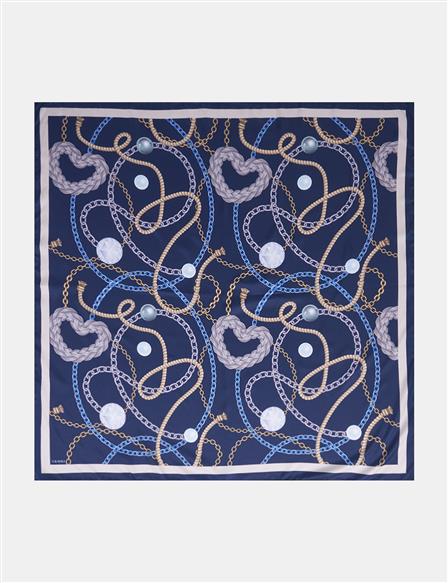 Heart Detail Scarf Navy