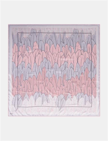 Leaf Pattern Scarf Salmon