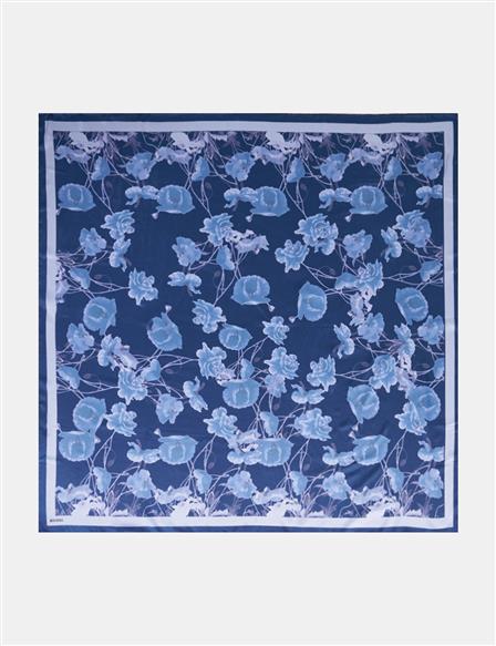 Mini Floral Pattern Scarf Navy