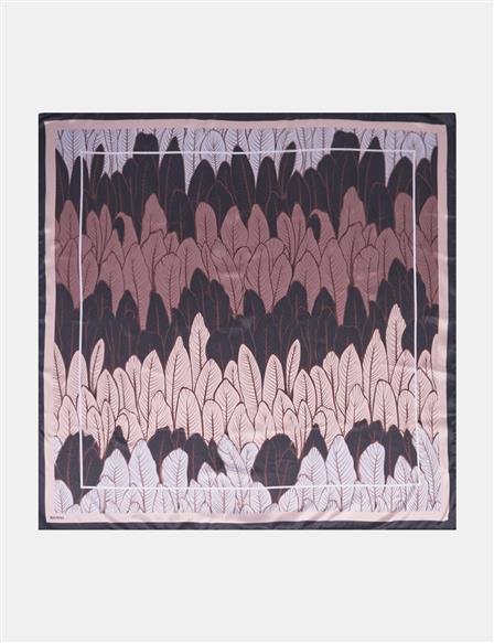 Leaf Pattern Scarf Black