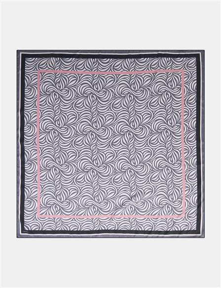 Wave Pattern Scarf Black